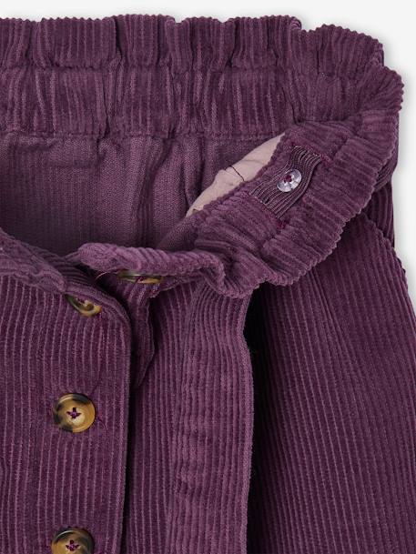 Jupe fille velours style paperbag beige doré+bleu grisé+olive+prune - vertbaudet enfant 