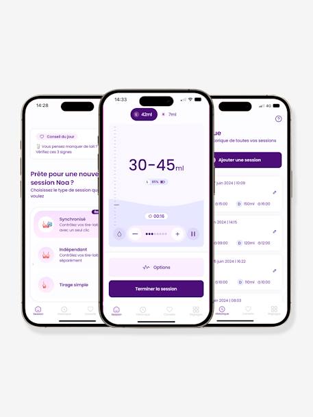 Tire-lait portable connecté blanc - vertbaudet enfant 