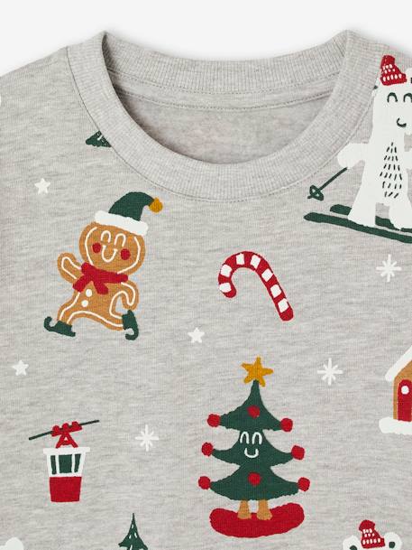 Sweat garçon noël motifs ludiques gris chiné - vertbaudet enfant 