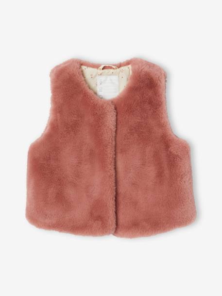 Fille-Manteau, veste-Gilet sans manches fille fausse fourrure 
