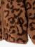 Vest met luipaardprint en capuchon van sherpa meisje bruin, bedrukt+ecru - vertbaudet enfant 
