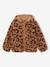 Vest met luipaardprint en capuchon van sherpa meisje bruin, bedrukt+ecru - vertbaudet enfant 