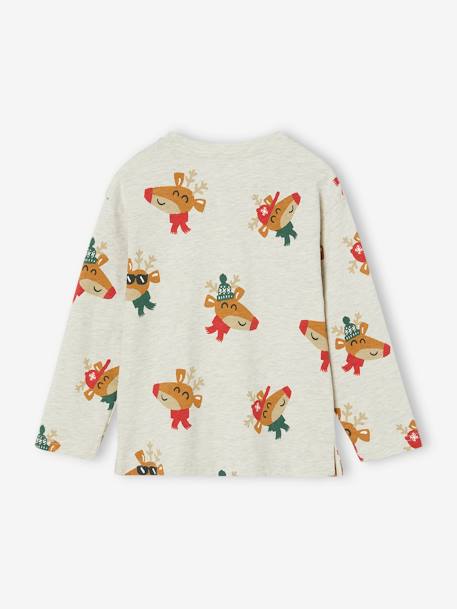 T-shirt Noël motifs ludiques rennes garçon blanc chiné - vertbaudet enfant 