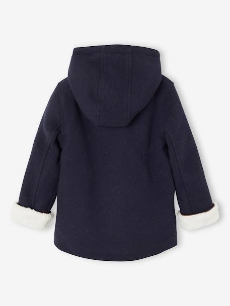 Manteau à capuche fille drap de laine doublé sherpa bordeaux+chamois+marine+vert foncé - vertbaudet enfant 