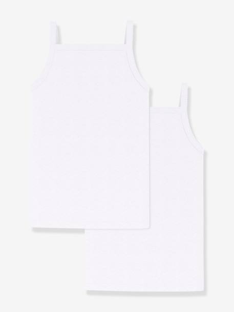 Lot de 2 chemises à bretelles blanches Petit Bateau blanc - vertbaudet enfant 