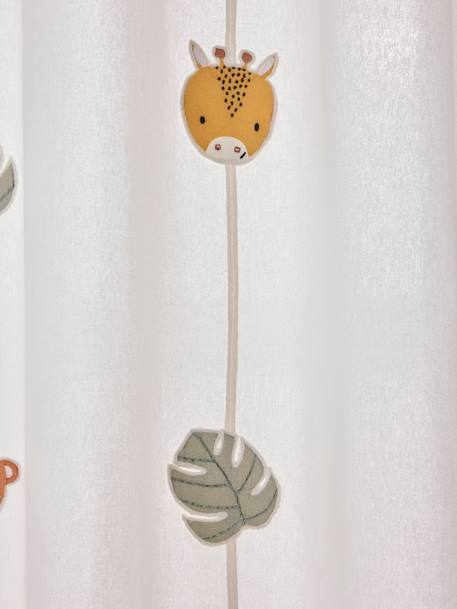 Rideau guirlande à ½illets tamisant animaux Hanoï écru - vertbaudet enfant 