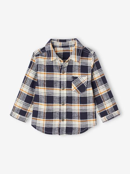 Chemise flanelle bébé à carreaux marine - vertbaudet enfant 