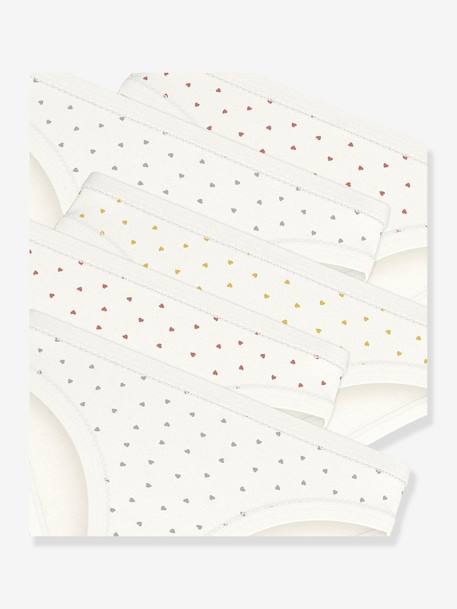 Lot 5 culottes petits coeurs blanc imprimé - vertbaudet enfant 