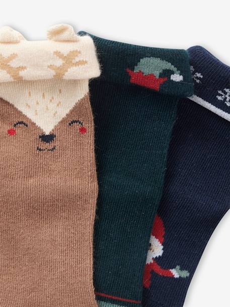 Coffret Noël 3 paires de chaussettes bébé garçon noix de pécan - vertbaudet enfant 