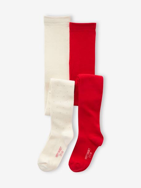 Lot 2 Collants Noël anthracite+écru - vertbaudet enfant 