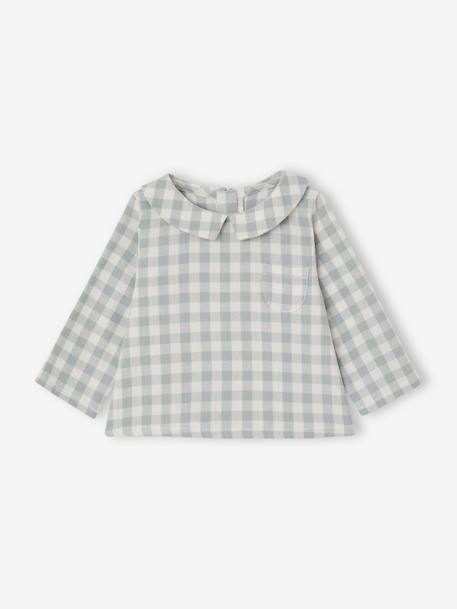 Ensemble bébé chemise body + pantalon velours + bandana vert sauge - vertbaudet enfant 