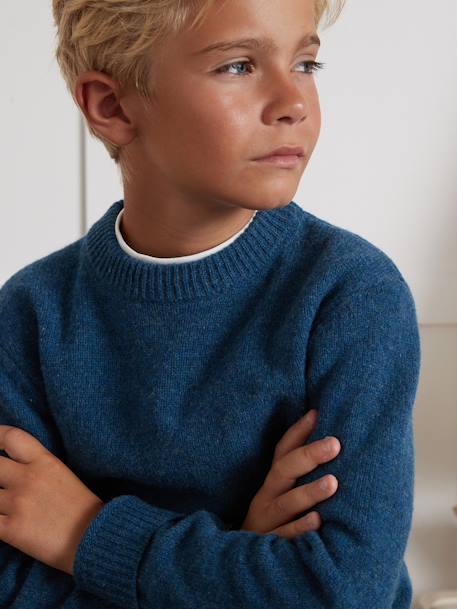 Pull Merinos bleu+vert - vertbaudet enfant 