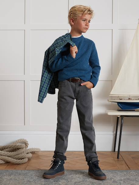 Pull Merinos bleu+vert - vertbaudet enfant 