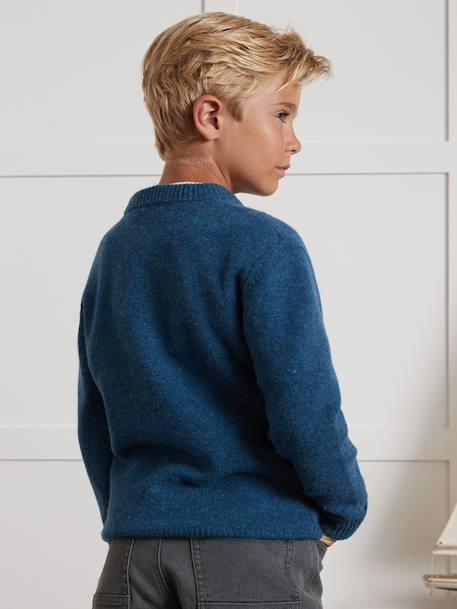 Pull Merinos bleu+vert - vertbaudet enfant 