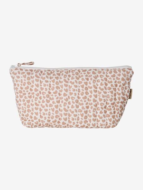 Toilettas voor kind in katoengaas beige, bedrukt+grijsblauw+print bloemen zolder+roze, bedrukt - vertbaudet enfant 