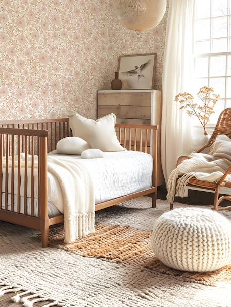 Papier peint Les fleurs rose - vertbaudet enfant 