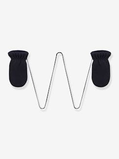 Bébé-Accessoires-Bonnet, écharpe, gants-Moufles bébé en tricot doublées en polaire recyclée