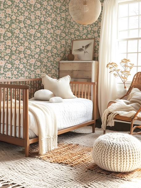 Papier peint Les fleurs rose - vertbaudet enfant 