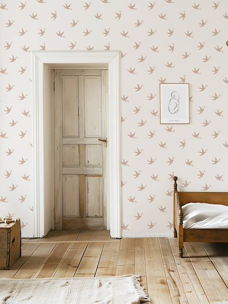 Papier peint Les hirondelles rose - vertbaudet enfant 