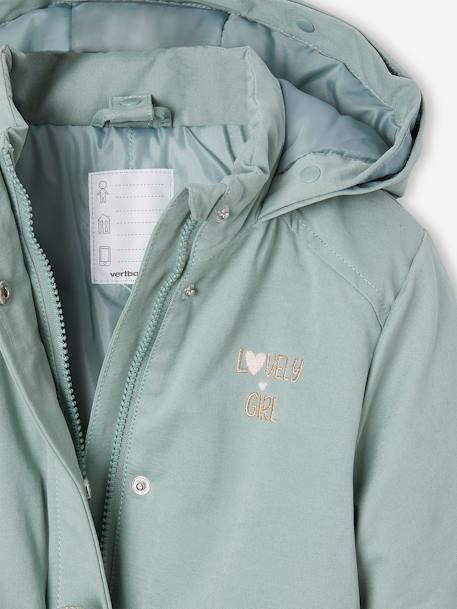 3-in-1 parka met capuchon meisje DARK GREEN+groengrijs+kaki+PURPLE DARK - vertbaudet enfant 