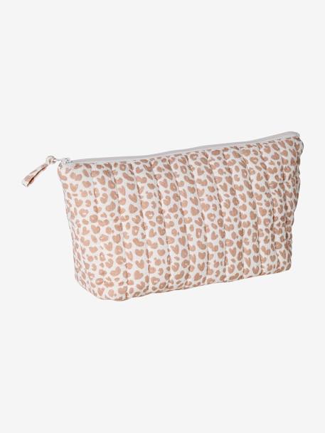 Toilettas voor kind in katoengaas beige, bedrukt+grijsblauw+print bloemen zolder+roze, bedrukt - vertbaudet enfant 