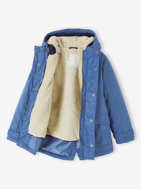 Parka garçon 3 en 1 blouson amovible bleu grisé+kaki+lichen+Marine grisé+noix de pécan - vertbaudet enfant 