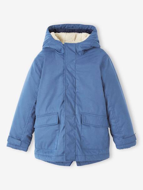 Parka garçon 3 en 1 blouson amovible bleu grisé+kaki+lichen+Marine grisé+noix de pécan - vertbaudet enfant 