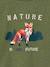 Tee-shirt motif renard garçon manches longues vert chiné - vertbaudet enfant 