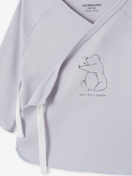 Brassière bébé naissance en coton bio bleu pâle+écru - vertbaudet enfant 