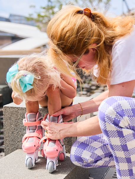 Rollers Evolutif Learning 2 en 1 - bleu+rose - vertbaudet enfant 