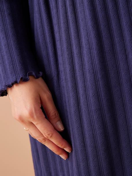 Chemise de nuit maille pointelle grossesse et allaitement marine - vertbaudet enfant 
