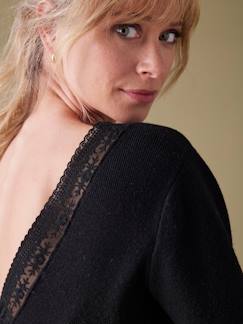 Vêtements de grossesse-Pull décolleté dos dentelle grossesse