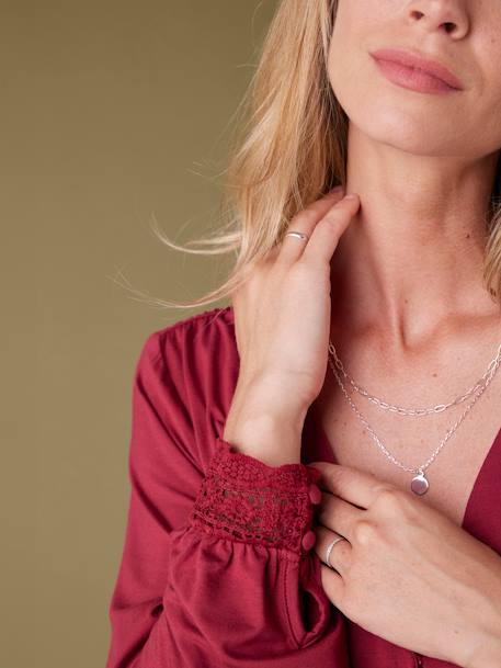 Tee-shirt grossesse effet blouse croisé devant bordeaux - vertbaudet enfant 