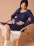 Chemise de nuit maille pointelle grossesse et allaitement marine - vertbaudet enfant 
