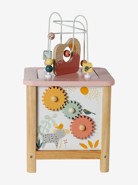 Grand cube d'activités en bois FSC® rose+Tanzanie - vertbaudet enfant 