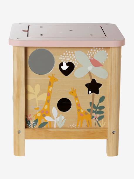 Grand cube d'activités en bois FSC® rose+Tanzanie - vertbaudet enfant 