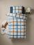 Parure housse de couette enfant et taie d'oreiller en flanelle RETRO WINTER, avec coton recyclé rayé marine - vertbaudet enfant 