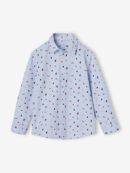 Coffret cadeau chemise noël et son noeud pap' garçon bleu chambray - vertbaudet enfant 