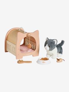 Jouet-Set animal de compagnie Chat + accessoires en bois FSC®