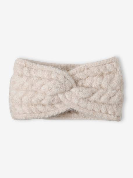 Haarband voor meisjes van gevlochten tricot ecru - vertbaudet enfant 