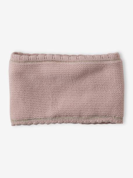 Coffret Noël bébé fille bonnet + snood + moufles rose poudré - vertbaudet enfant 