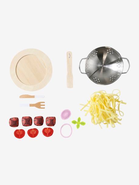 Set de spaghettis en bois FSC® et feutrine jaune - vertbaudet enfant 