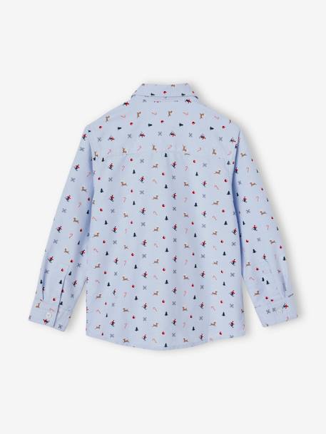 Coffret cadeau chemise noël et son noeud pap' garçon bleu chambray - vertbaudet enfant 