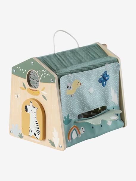 Maison d'activités des animaux Tanzanie en tissu et bois FSC® beige - vertbaudet enfant 