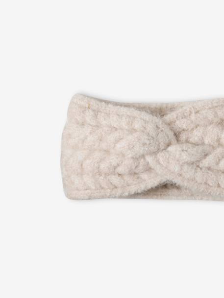 Haarband voor meisjes van gevlochten tricot ecru - vertbaudet enfant 