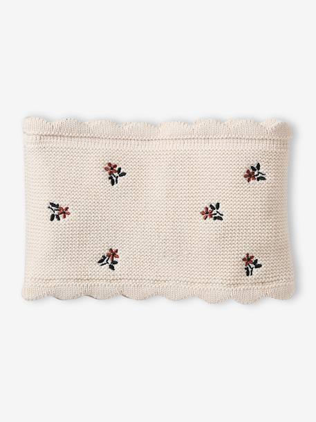 Set van babymeisjes muts + snood + wanten beige (poederkleur) - vertbaudet enfant 