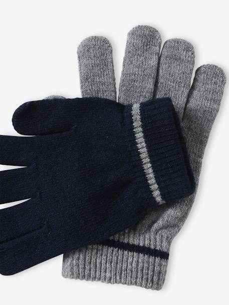 Lot 2 paires de gants magiques garçon gris chiné - vertbaudet enfant 