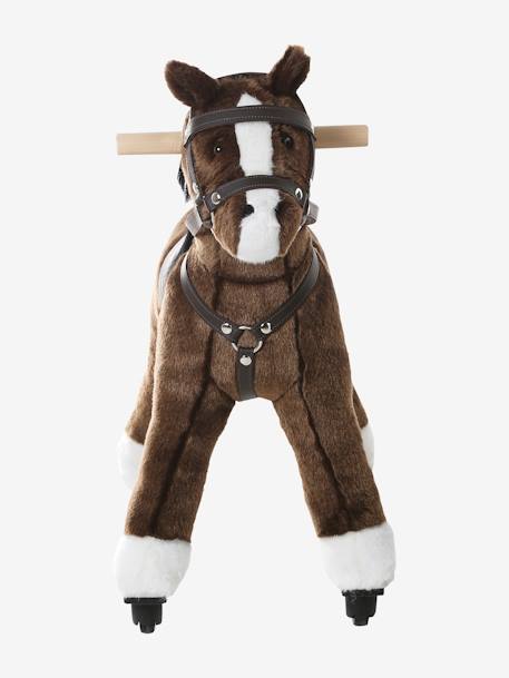 Trekpaardje FSC 100%-hout bruin+donkerbruin+wit - vertbaudet enfant 