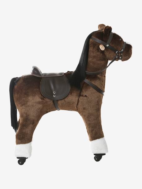 Cheval à roulettes en bois FSC® blanc+brun+marron - vertbaudet enfant 