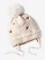 Ensemble bonnet + snood + moufles bébé fille beige poudré - vertbaudet enfant 